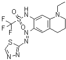 N-[1-Ethyl-1,2,3,4-tetrahydro-6-[2-(1,3,4-thiadiazol-2-yl)diazenyl]-7-quinolinyl]-1,1,1-trifluoromethanesulfonamide molecular structure (CAS 848080-32-0)