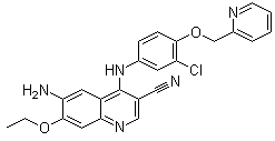 4-[4-[(2-Pyridyl)methoxy]-3-chloroanilino]-6-amino-3-cyano-7-ethoxyquinoline molecular structure (CAS 848139-78-6)