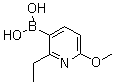 结构式 CAS# 848360-87-2, 2-乙基-6-甲氧基吡啶-3-硼酸