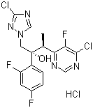 3-(6-Chloro-5-fluoropyrimidin-4-yl)-2-(2,4-difluorophenyl)-1-(3-chloro-1H-1,2,4-triazol-1-yl)butan-2-ol hydrochloride molecular structure (CAS 848469-29-4)