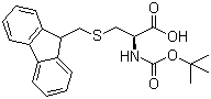 结构式 CAS# 84888-35-7, N-[叔丁氧羰基]-S-(芴甲基)-L-半胱氨酸