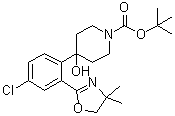 4-[4-Chloro-2-(4,4-dimethyl-4,5-dihydro-oxazol-2-yl)phenyl]-4-hydroxy-piperidine-1-carboxylic acid tert-butyl ester molecular structure (CAS 849106-19-0)