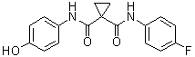 structure of CAS# 849217-60-3, Cyclopropane-1,1-dicarboxylic acid N-(4-fluorophenyl)amide N'-(4-hydroxyphenyl)amide