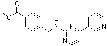 结构式 CAS# 849235-67-2, 4-[[[4-(3-吡啶基)-2-嘧啶基]氨基]甲基]苯甲酸甲酯