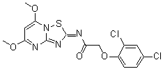 2-(2,4-二氯苯氧基)-N-(5,7-二甲氧基-2H-[1,2,4]噻二唑并[2,3-a]嘧啶-2-亚基)乙酰胺分子结构 (CAS 849598-33-0)