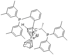 (S)-1-{(S)-2-[2-[二(3,5-二甲苯基)膦基]苯基]二茂铁}乙基二(3,5-二甲苯基)膦分子结构 (CAS 849925-24-2)