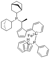 (S)-1-{(sp)-2-[2-(Diphenylphosphino)phenyl]ferrocenyl}ethyldi(2-norbornyl)phosphine molecular structure (CAS 849925-45-7)