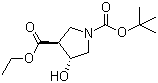 结构式 CAS# 849935-85-9, (3S,4R)-4-羟基吡咯烷-1,3-二甲酸 1-叔丁酯 3-乙酯