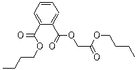 structure of CAS# 85-70-1, Butyl carbobutoxymethyl phthalate;Butyl 2-butoxy-2-exoethyl phthalate; Glycolic acid butyl ester butyl phthalate; Butyl glycolyl butyl phthalate; Butyl phthalate butyl glycolate; Butyl phthalyl butyl glycolate; Dibutyl o-carboxybenzoyloxyacetate; Morflex 190; Reomol 4PG; Santicizer B 16