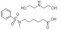 2,2'-Iminobis-Ethanol 6-[methyl(phenylsulfonyl)amino]hexanoate (salt) molecular structure (CAS 85005-99-8)