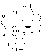 7-[2-(4-Nitrophenyl)diazenyl]-4,10,16,19,24,27-hexaoxa-1,13-diazatricyclo[11.8.8.1(5,9)]triaconta-5,7,9(30)-trien-30-ol molecular structure (CAS 85006-17-3)
