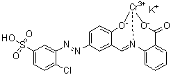 Potassium [2-[[[5-[(2-chloro-5-sulfophenyl)azo]-2-hydroxyphenyl]methylene]amino]benzoato]hydroxy chromate molecular structure (CAS 85118-17-8)