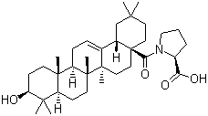 齐墩果酸基-L-脯氨酸分子结构 (CAS 851475-45-1)