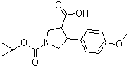 结构式 CAS# 851484-94-1, 4-(4-甲氧基苯基)-1,3-吡咯烷二甲酸 1-叔丁酯
