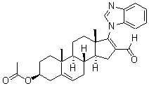 (3beta)-3-(Acetyloxy)-17-(1H-benzimidazol-1-yl)androsta-5,16-diene-16-carboxaldehyde molecular structure (CAS 851895-78-8)