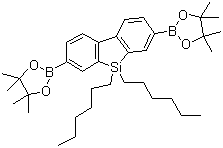 9,9-Dihexyl-9H-9-silafluorene-2,7-bis(boronic acid pinacol ester) molecular structure (CAS 852138-91-1)