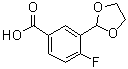 3-(1,3-Dioxolan-2-yl)-4-fluorobenzoic acid molecular structure (CAS 852180-94-0)