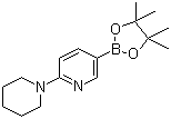 structure of CAS# 852228-08-1, 2-(Piperidino)pyridine-5-boronic acid pinacol ester;2-(Piperidin-1-yl)pyridine-5-boronic acid pinacol ester; 1-[5-(4,4,5,5-tetramethyl-1,3,2-dioxaborolan-2-yl)-2-pyridinyl]piperidine; 6-(Piperidin-1-yl)pyridine-3-boronic acid pinacol ester