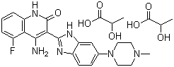 Dovitinib dilactic acid molecular structure (CAS 852433-84-2)