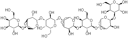 O-beta-D-Galactopyranosyl-(1→4)-O-3,6-anhydro-alpha-L-galactopyranosyl-(1→3)-O-beta-D-galactopyranosyl-(1→4)-O-3,6-anhydro-alpha-L-galactopyranosyl-(1→3)-O-beta-D-galactopyranosyl-(1→4)-O-3,6-anhydro-alpha-L-galactopyranosyl-(1→3)-beta-D-galactopyranose molecular structure (CAS 852690-25-6)