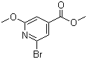 2-Bromo-6-methoxy-4-pyridinecarboxylic acid methyl ester molecular structure (CAS 853030-09-8)