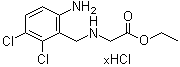 N-[(6-氨基-2,3-二氯苯基)甲基]甘氨酸乙酯盐酸盐分子结构 (CAS 85325-12-8)