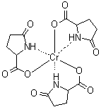 5-氧代-DL-脯氨酸铬络合物分子结构 (CAS 85392-56-9)