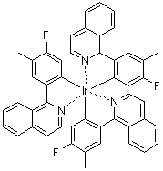 (OC-6-22)-Tris[5-fluoro-2-(1-isoquinolinyl)-4-methylphenyl]iridium molecular structure (CAS 855699-88-6)