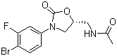 (5S)-N-[3-(4-溴-3-氟苯基)-2-氧代-5-恶唑烷基甲基]乙酰胺分子结构 (CAS 856677-05-9)