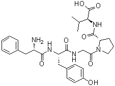 L-苯丙氨酰-L-酪氨酰甘氨酰-L-脯氨酰-L-缬氨酸分子结构 (CAS 85679-70-5)