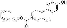 Benzyl (3R,4R)-3-hydroxy-4-(4-hydroxyphenyl)piperidine-1-carboxylate molecular structure (CAS 857278-37-6)