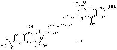 3-[[4'-[(6-Amino-1-hydroxy-3-sulfo-2-naphthalenyl)azo][1,1'-biphenyl]-4-yl]azo]-4-hydroxy-2,7-naphthalenedisulfonic acid sodium salt molecular structure (CAS 85749-99-1)