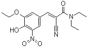 (2E)-2-Cyano-3-(3-ethoxy-4-hydroxy-5-nitrophenyl)-N,N-diethyl-2-propenamide molecular structure (CAS 857629-79-9)