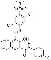 N-(4-氯苯基)-4-[2-[2,5-二氯-4-[(二甲基氨基)磺酰基]苯基]偶氮]-3-羟基-2-萘甲酰胺分子结构 (CAS 85776-14-3)