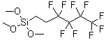 structure of CAS# 85877-79-8, (1,1,2,2-Tetrahydrononafluorohexyl)trimethoxysilane;3,3,4,4,5,5,6,6,6-Nonafluorohexyltrimethoxysilane; Dow Corning B 3958; Nonafluoro-1,1,2,2-tetrahydrohexyltrimethoxysilane; Nonafluorobutylethyltrimethoxysilane