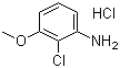 2-氯-3-甲氧基苯胺盐酸盐分子结构 (CAS 85893-87-4)