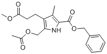 Benzyl-5-(acetoxymethyl)-4-[2-(methoxycarbonyl)ethyl]-3-methylpyrrole-2--carboxylate molecular structure (CAS 859-38-1)