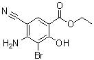 4-氨基-3-溴-5-氰基-2-羟基苯甲酸乙酯分子结构 (CAS 85946-11-8)