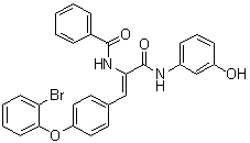 N-[(1Z)-2-[4-(2-Bromophenoxy)phenyl]-1-[[(3-hydroxyphenyl)amino]carbonyl]ethenyl]benzamide molecular structure (CAS 859506-52-8)