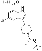 1,1-Dimethylethyl 4-[7-(aminocarbonyl)-5-bromo-1H-indol-3-yl]-1-piperidinecarboxylate molecular structure (CAS 860625-18-9)