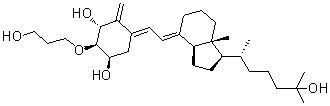 (1alpha,2beta,3beta,5E,7E)-2-(3-Hydroxypropoxy)-9,10-secocholesta-5,7,10(19)-triene-1,3,25-triol molecular structure (CAS 861996-34-1)