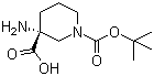 (R)-1-Boc-3-氨基哌啶-3-羧酸分子结构 (CAS 862372-86-9)