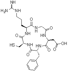Cyclo(L-arginylglycyl-L-alpha-aspartyl-D-phenylalanyl-L-cysteinyl) molecular structure (CAS 862772-11-0)