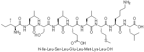 L-Isoleucyl-L-leucyl-L-seryl-L-leucyl-L-alpha-glutamyl-L-leucyl-L-methionyl-L-lysyl-L-leucine molecular structure (CAS 863556-64-3)