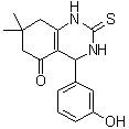 structure of CAS# 863774-58-7, 2,3,4,6,7,8-Hexahydro-4-(3-hydroxyphenyl)-7,7-dimethyl-2-thioxo-5(1H)-quinazolinone;Dimethylenastron