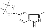 structure of CAS# 864771-17-5, 3-Methyl-1H-indazole-5-boronic acid pinacol ester;3-Methyl-5-pinacolatoborylindazole; 3-Methyl-5-(4,4,5,5-tetramethyl-1,3,2-dioxaborolan-2-yl)-1H-indazole