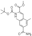 structure of CAS# 864825-84-3, (2Z)-3-[4-(Aminocarbonyl)-2,6-dimethylphenyl]-2-[[(1,1-dimethylethoxy)carbonyl]amino]-2-propenoic acid methyl ester