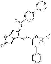 结构式 CAS# 865087-09-8, [1,1'-联苯]-4-羧酸 (3aR,4R,5R,6aS)-4-[(1E,3S)-3-[[(1,1-二甲基乙基)二甲基硅烷基]氧基]-5-苯基-1-戊烯基]六氢-2-氧代-2H-环戊二烯并[b]呋喃-5-基酯