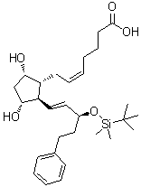 (5Z)-7-[(1R,2R,3R,5S)-2-[(1E,3S)-3-[[(1,1-Dimethylethyl)dimethylsilyl]oxy]-5-phenyl-1-pentenyl]-3,5-dihydroxycyclopentyl]-5-heptenoic acid molecular structure (CAS 865087-15-6)