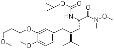 [(1S,3S)-3-[[4-Methoxy-3-(3-methoxypropoxy)phenyl]methyl]-1-[(methoxymethylamino)carbonyl]-4-methylpentyl]carbamic acid 1,1-dimethylethyl ester molecular structure (CAS 866030-36-6)